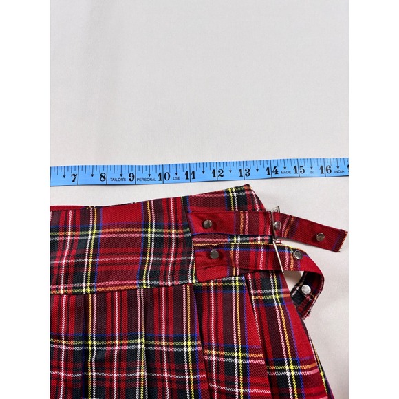 Y2K Red Plaid Pleated Mini Skirt XS | Bratz Clueless Schoolgirl Tartan Punktz - Picture 6 of 9